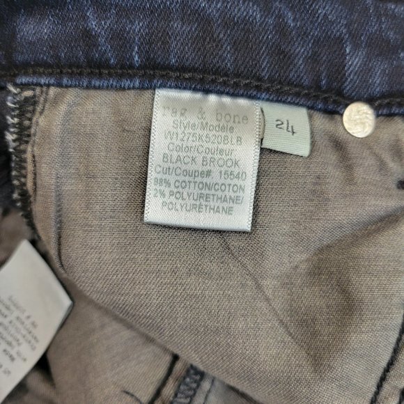 Rag & Bone O Ring Dive Capri High Rise Skinny Crop in Black Brook - Picture 11 of 11